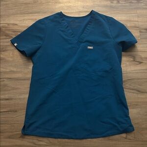 Alpine Blue V-Neck Scrub Top